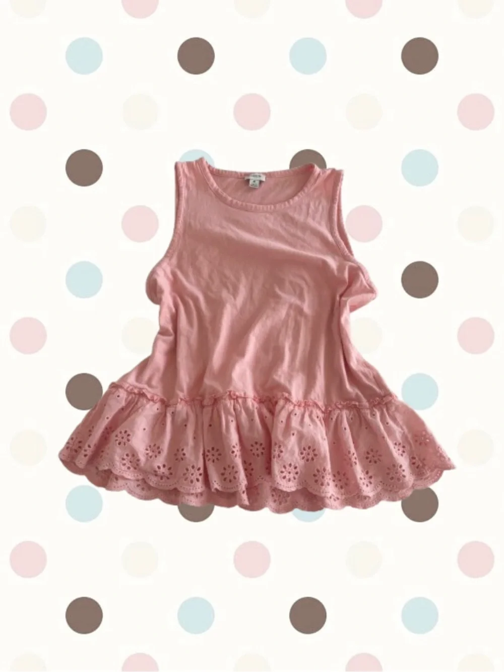 j. crew women’s eyelet ruffle coral tank top !! ⋆𐙚 ̊.